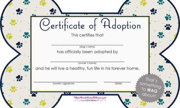 Download Pet Adoption Certificate For Free Tidytemplates Throughout Free Dog Adoption Certificate Template