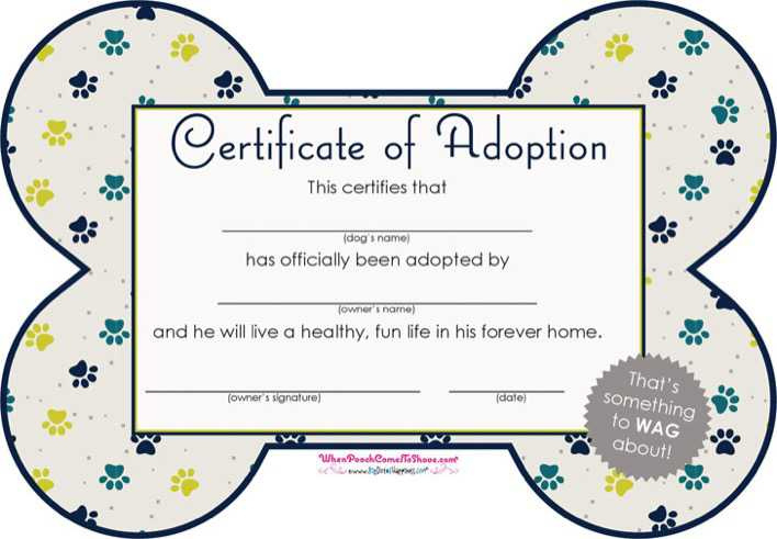 Download Pet Adoption Certificate For Free Tidytemplates Throughout Free Dog Adoption Certificate Template