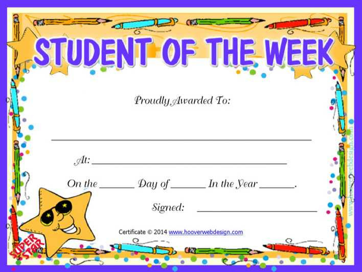 Download Prinable Student Of The Week Certificate For Free Inside Free Student Certificate Templates