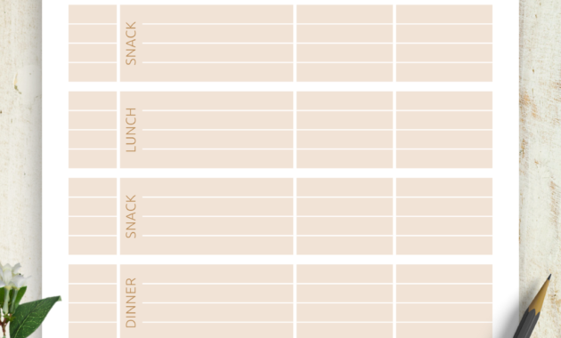 Download Printable Daily Food Journal Pdf Throughout Free Daily Diet Log Template