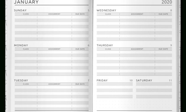 Download Printable Student Planner Hardcover Original For Amazing Agenda Template For Students