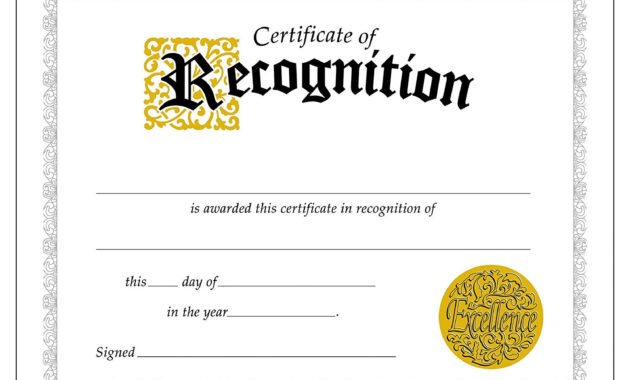Downloadfreenewcertificateofrecognitiontemplate Throughout Certificate Of Appreciation Template Free Printable