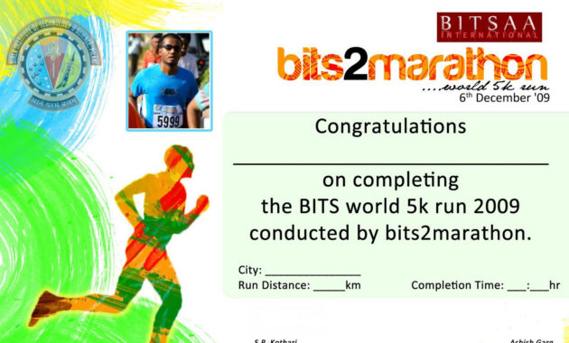 Dream Chaser Bits World 5K Run With Best Marathon Certificate Templates