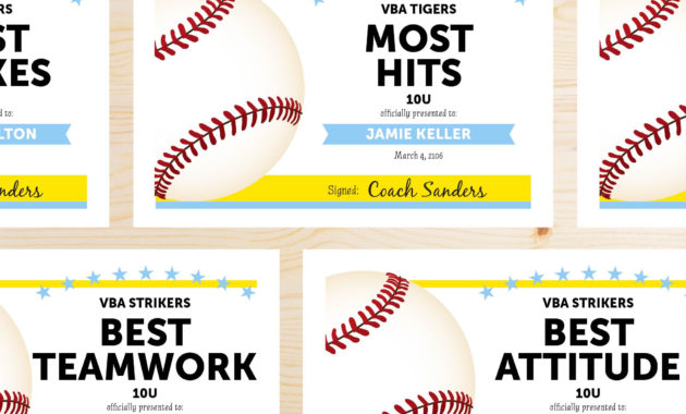 Editable Baseball Award Certificates Instant Download Intended For Baseball Achievement Certificates