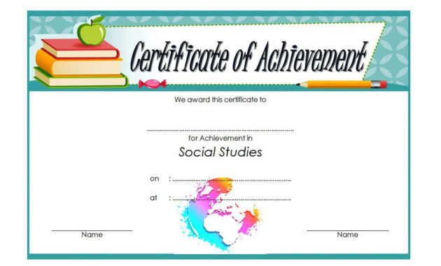 Editable Certificate Social Studies 10 Perfect Designs Free Throughout Awesome School Promotion Certificate Template 10 New Designs Free