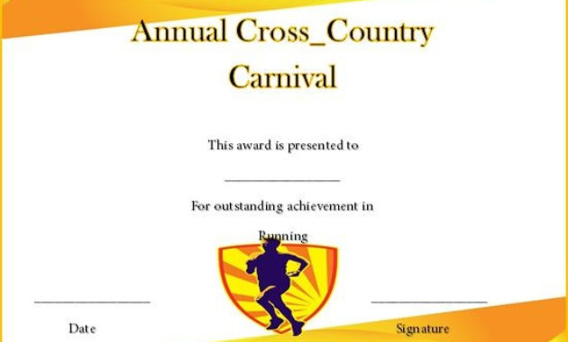 Editable Cross Country Certificates Carlynstudio With Regard To Running Certificates Templates Free