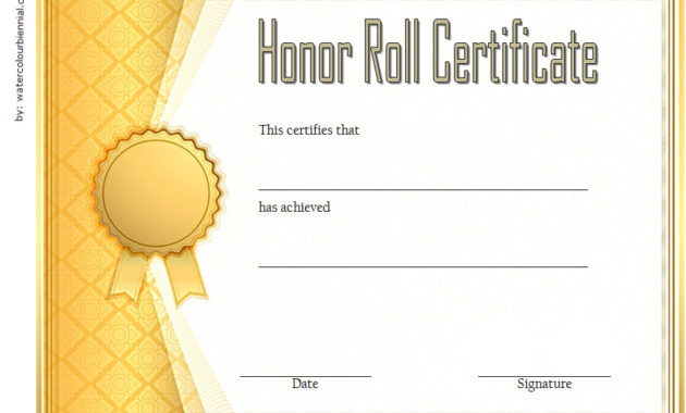 Editable Honor Roll Certificate Templates 7 Best Ideas Inside Blessing Certificate Template Free 7 New Concepts