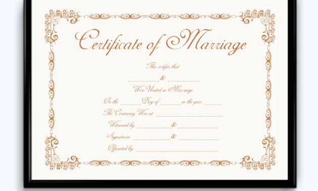 Editable Marriage Certificate Template Brown Word Layouts With Marriage Certificate Editable Templates