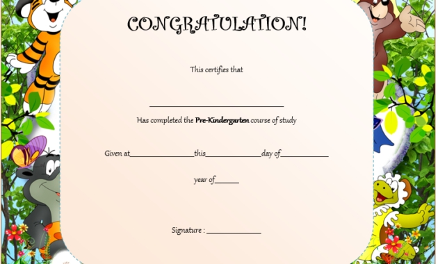 Editable Pre K Graduation Certificates 10 Template Ideas In Kindergarten Completion Certificate Templates
