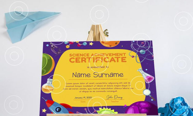 Editable School Science Certificate Award Template Etsy With Regard To Science Achievement Award Certificate Templates