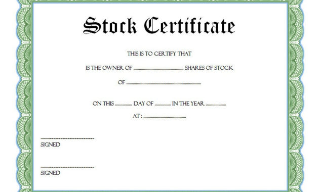 Editable Stock Certificate Template 10 Best Ideas Free Inside Best Free Stock Certificate Template Download