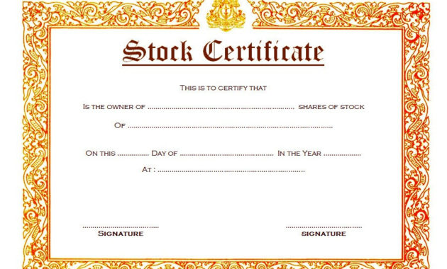 Editable Stock Certificate Template 10 Best Ideas Free With Regard To Best Free Stock Certificate Template Download