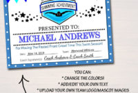 Editable Swim Team Award Certificates Instant Download Etsy Throughout Awesome Swimming Award Certificate Template