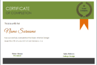Editable Word Certificate Of Completion Template Pertaining To Completion Certificate Editable