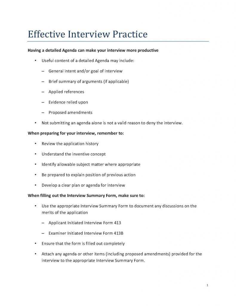 Effective Interview Practice Agenda Template Pdf Format Pertaining To Interview Business Plan Template