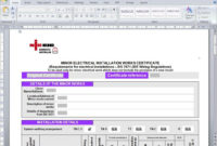 Electrical Certificates Software Amd No 3 Compliant Intended For Electrical Minor Works Certificate Template