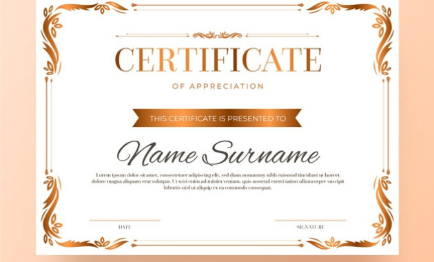 Elegant Certificate Template Vector Free Download Intended For Awesome Elegant Certificate Templates Free
