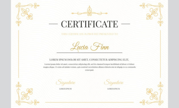 Elegant Certificate Template Vector Free Download Pertaining To Awesome Elegant Certificate Templates Free
