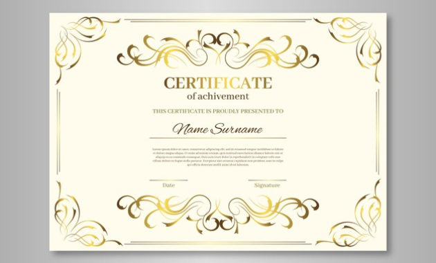 Elegant Certificate Template Vector Free Download Throughout Awesome Elegant Certificate Templates Free