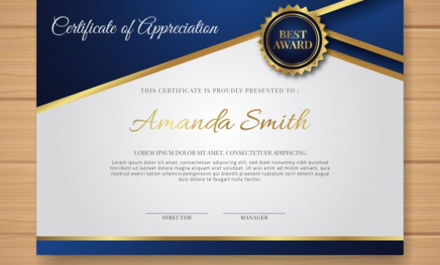 Elegant Certificate Template With Golden Style Free Vector With Elegant Certificate Templates Free