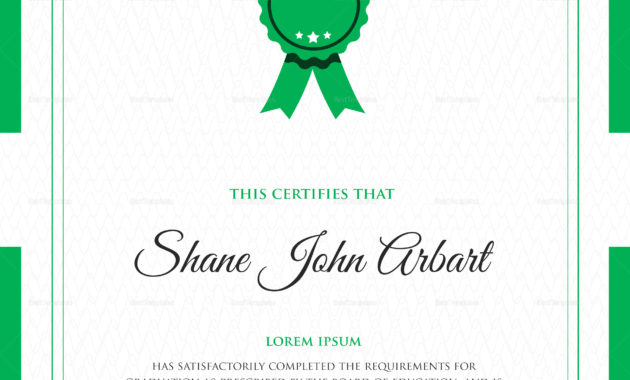 Elegant Graduation Completion Certificate Design Template With Regard To Free Graduation Certificate Template Word