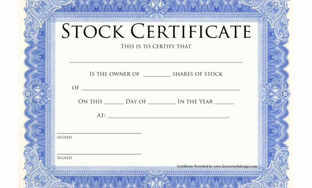 Elegant Stock Certificate Template Word Audiopinions With Regard To Printable Stock Certificate Template Word