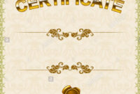 Elegant Template Of Certificate Diploma Stock Photo With Free Softball Award Certificate Template