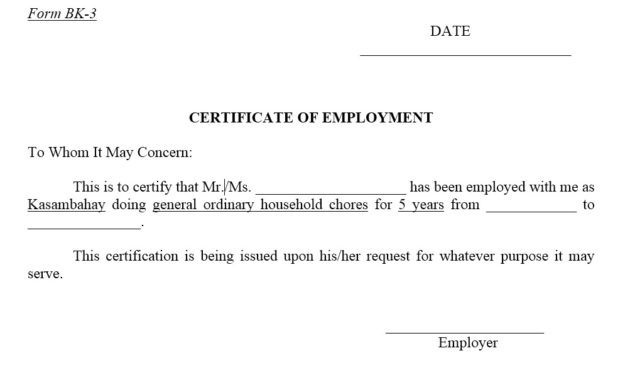 Employee Certificate Of Service Template Creative With Regard To Employee Certificate Of Service Template