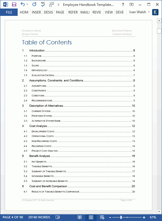 Employee Handbook Template Templates Forms Checklists Pertaining To New Hire Business Case Template