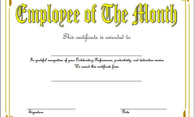 Employee Of The Month Certificate Templates 10 Best Ideas Intended For Employee Certificate Template Free 10 Best Designs