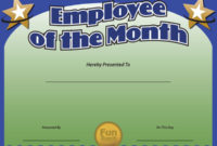 Employee Of The Month Template Ecommercewordpress Intended For Free Funny Certificate Templates For Word