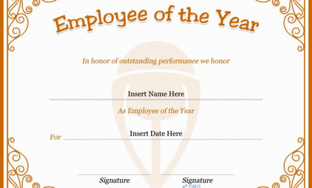 Employee Of The Year Certificate Template In Cream Tenn Inside Employee Of The Year Certificate Template Free