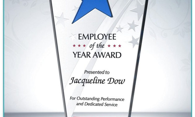 Employee Of The Year Plaque Wording Throughout Star Performer Certificate Templates