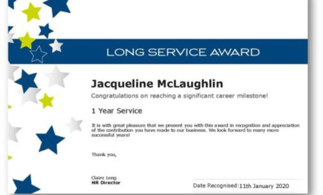 Employee Recognition Certificate Templates Free Online Tool Regarding Certificate For Years Of Service Template