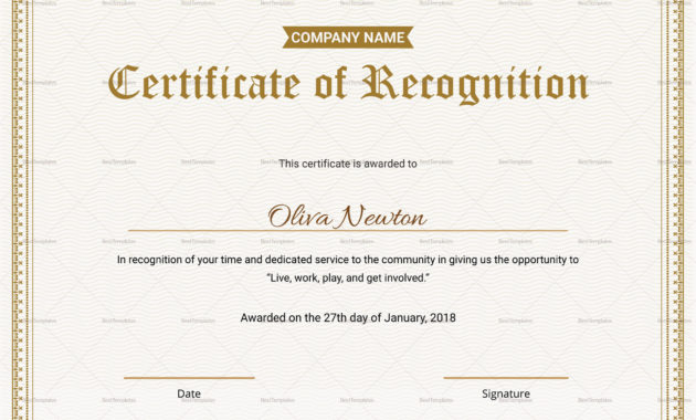Employee Recognition Certificates Templates Calep Inside Free Employee Certificate Template Free 10 Best Designs