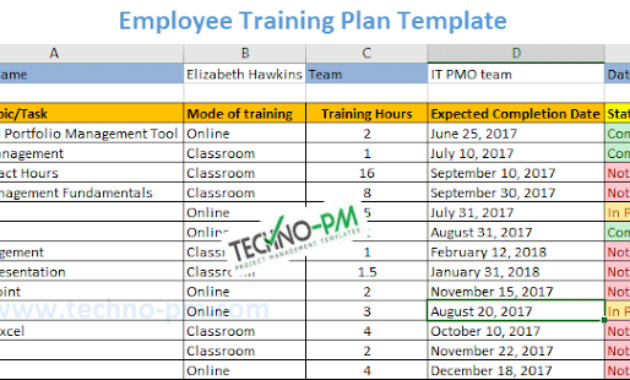 Employee Training Plan Excel Template Download Free Regarding Printable Employee Training Agenda Template