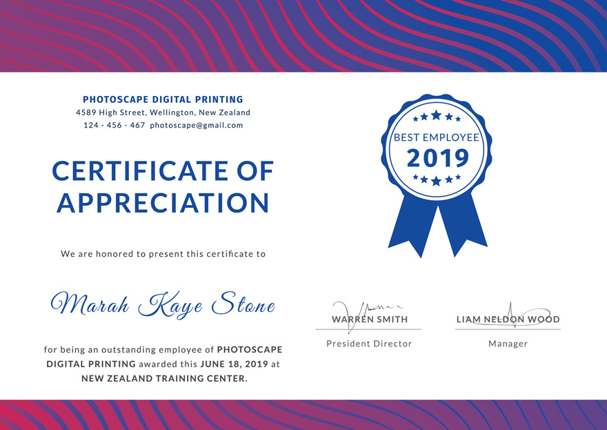 Employeecertificateofappreciationeditabletemplate For Awesome Employee Appreciation Certificate Template