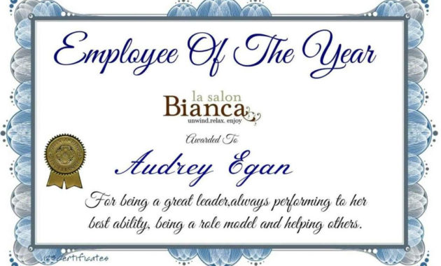 Employeeoftheyearcertificateprintablenewaward For Free Employee Of The Month Certificate Templates