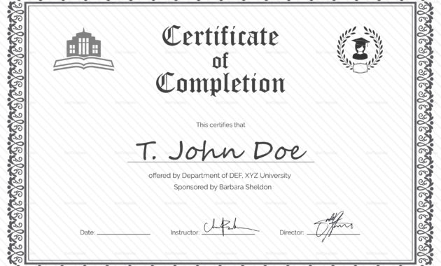 Eps Certificate Of Completion Design Template In Psd Word Within Best Certificate Of Completion Template Word