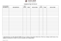 Equipment Sign Out Record Inventory Out With Regard To Printable Controlled Substance Inventory Log Template
