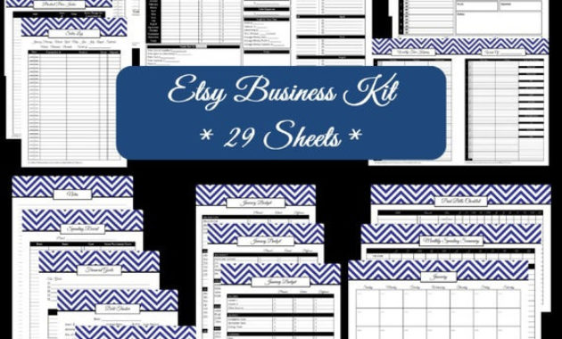 Etsy Business Kit Finance Set Printables Business With Regard To Etsy Business Plan Template