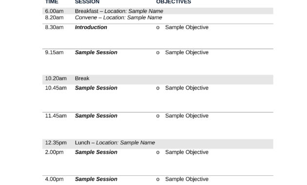 Event Agenda Document Template Pdf Format Edatabase In Agenda Template For Event