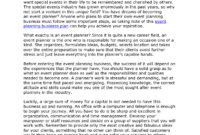 Event Planning Business Plan Sample Pertaining To Events Company Business Plan Template