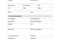 Example Client Profile In Word And Pdf Formats For Personal Business Profile Template