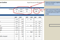 Excel Recipe Template For Chefs Chefs Resources In Cost Card Template