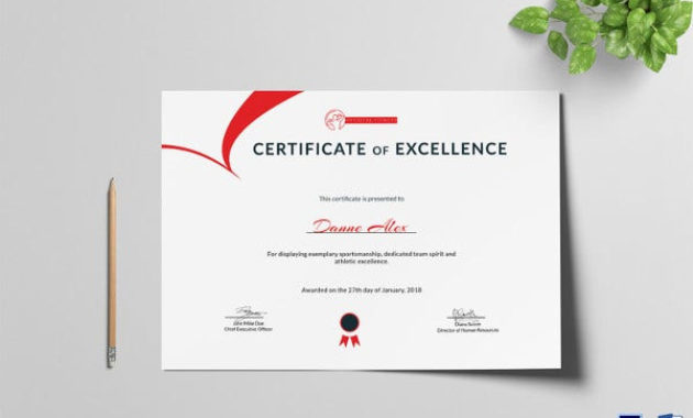 Excellence Certificate Template 24 Word Pdf Psd Pertaining To Table Tennis Certificate Templates Free 10 Designs