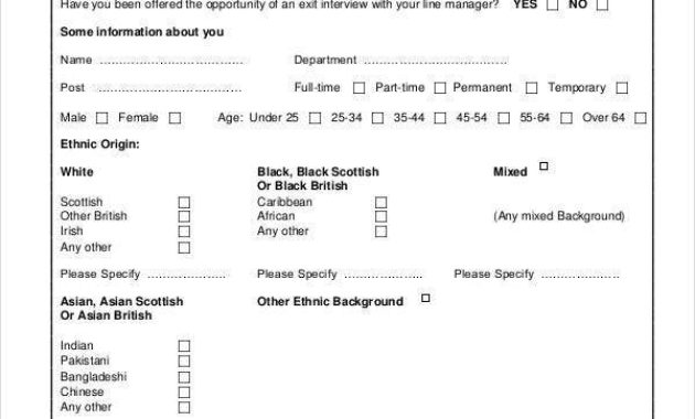 Exit Interview Form 9 Free Pdf Word Documents Download Within Interview Business Plan Template