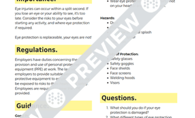 Eye Protection Toolbox Talk Template Haspod Pertaining To Awesome Toolbox Meeting Template Doc