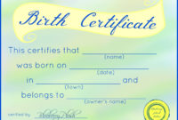 Fake Adoption Certificate Free Printable Free Printable With Regard To Stuffed Animal Birth Certificate