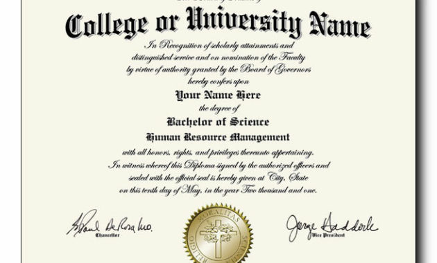 Fake College And University Diplomas Starting At Only 59 Regarding Printable College Graduation Certificate Template